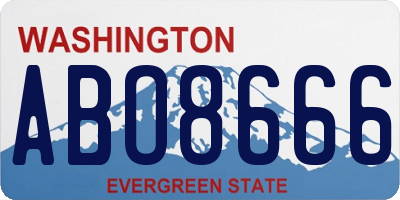 WA license plate ABO8666