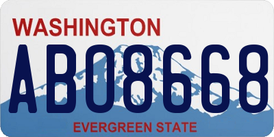 WA license plate ABO8668