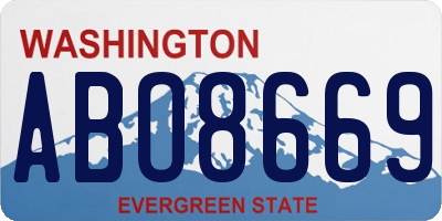 WA license plate ABO8669