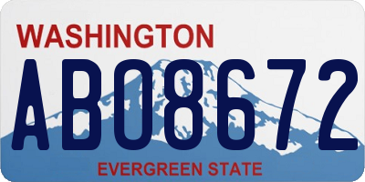 WA license plate ABO8672