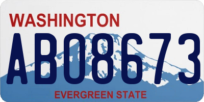 WA license plate ABO8673