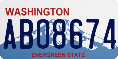 WA license plate ABO8674