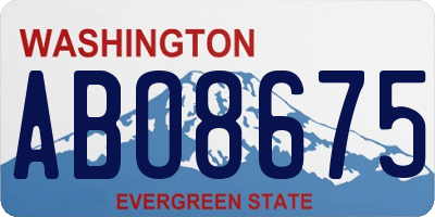 WA license plate ABO8675