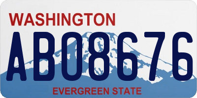 WA license plate ABO8676