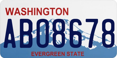WA license plate ABO8678