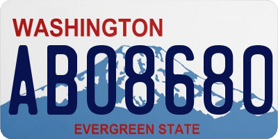 WA license plate ABO8680