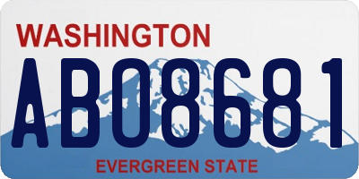 WA license plate ABO8681