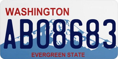 WA license plate ABO8683