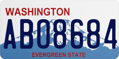 WA license plate ABO8684