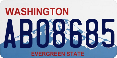 WA license plate ABO8685