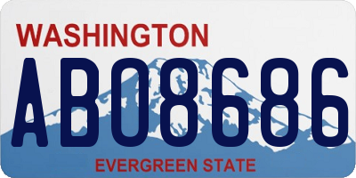 WA license plate ABO8686