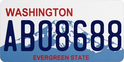 WA license plate ABO8688