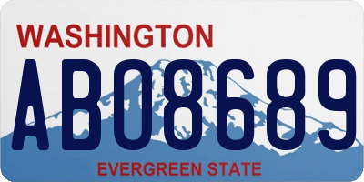 WA license plate ABO8689