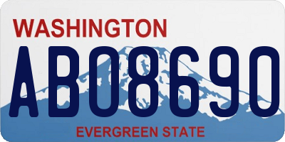 WA license plate ABO8690
