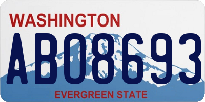WA license plate ABO8693