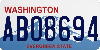 WA license plate ABO8694