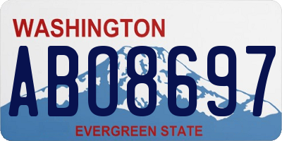 WA license plate ABO8697