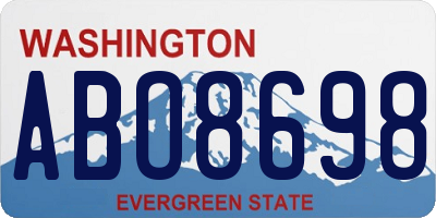 WA license plate ABO8698