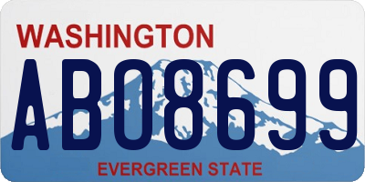 WA license plate ABO8699