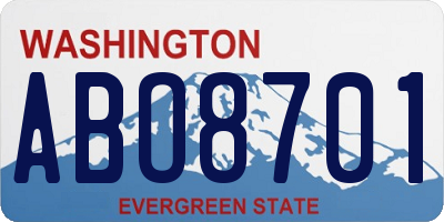 WA license plate ABO8701