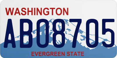 WA license plate ABO8705