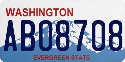 WA license plate ABO8708