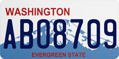 WA license plate ABO8709