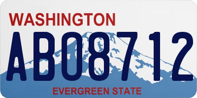 WA license plate ABO8712