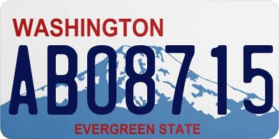 WA license plate ABO8715