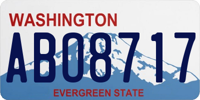 WA license plate ABO8717