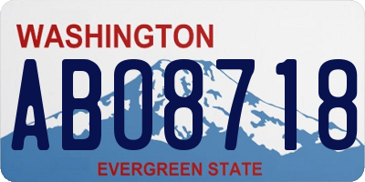 WA license plate ABO8718