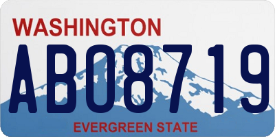 WA license plate ABO8719