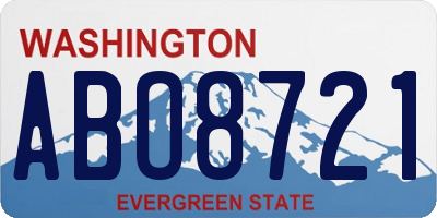 WA license plate ABO8721