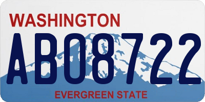 WA license plate ABO8722