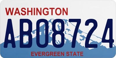 WA license plate ABO8724