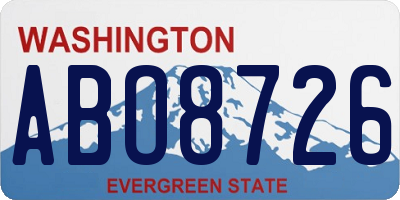 WA license plate ABO8726