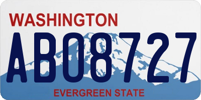WA license plate ABO8727