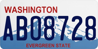 WA license plate ABO8728