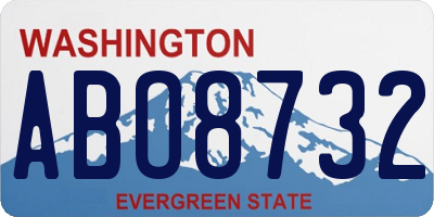 WA license plate ABO8732