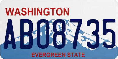 WA license plate ABO8735