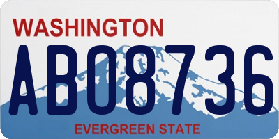 WA license plate ABO8736