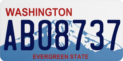 WA license plate ABO8737