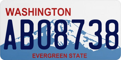 WA license plate ABO8738