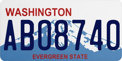 WA license plate ABO8740