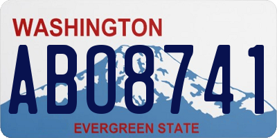 WA license plate ABO8741