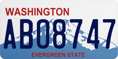 WA license plate ABO8747