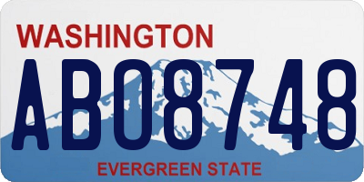 WA license plate ABO8748