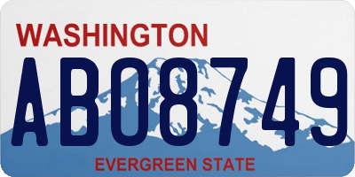 WA license plate ABO8749