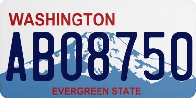 WA license plate ABO8750