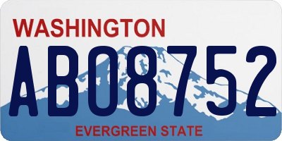 WA license plate ABO8752